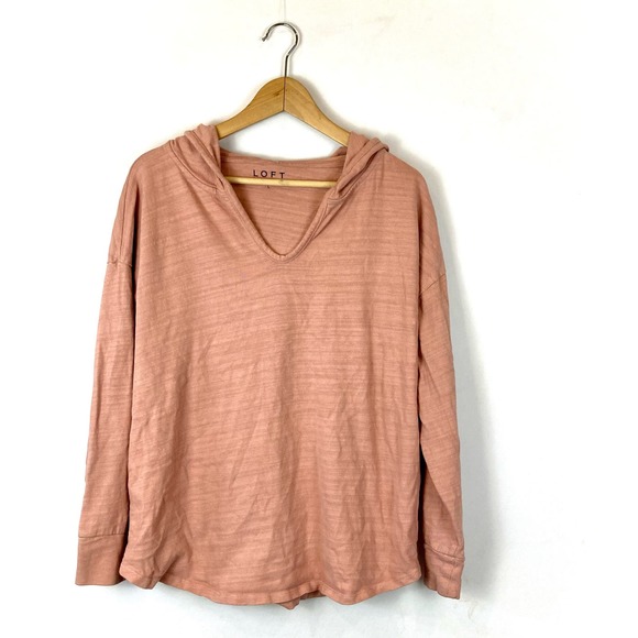 Loft Large Soft Pink Tunic Hoodie - Picture 1 of 9